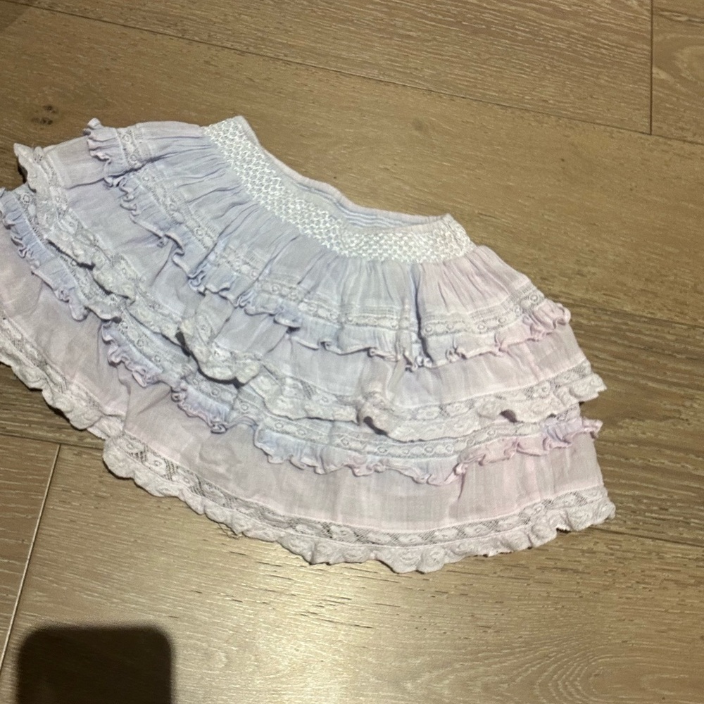 LoveShackFancy Lilac Ruffle Skirt